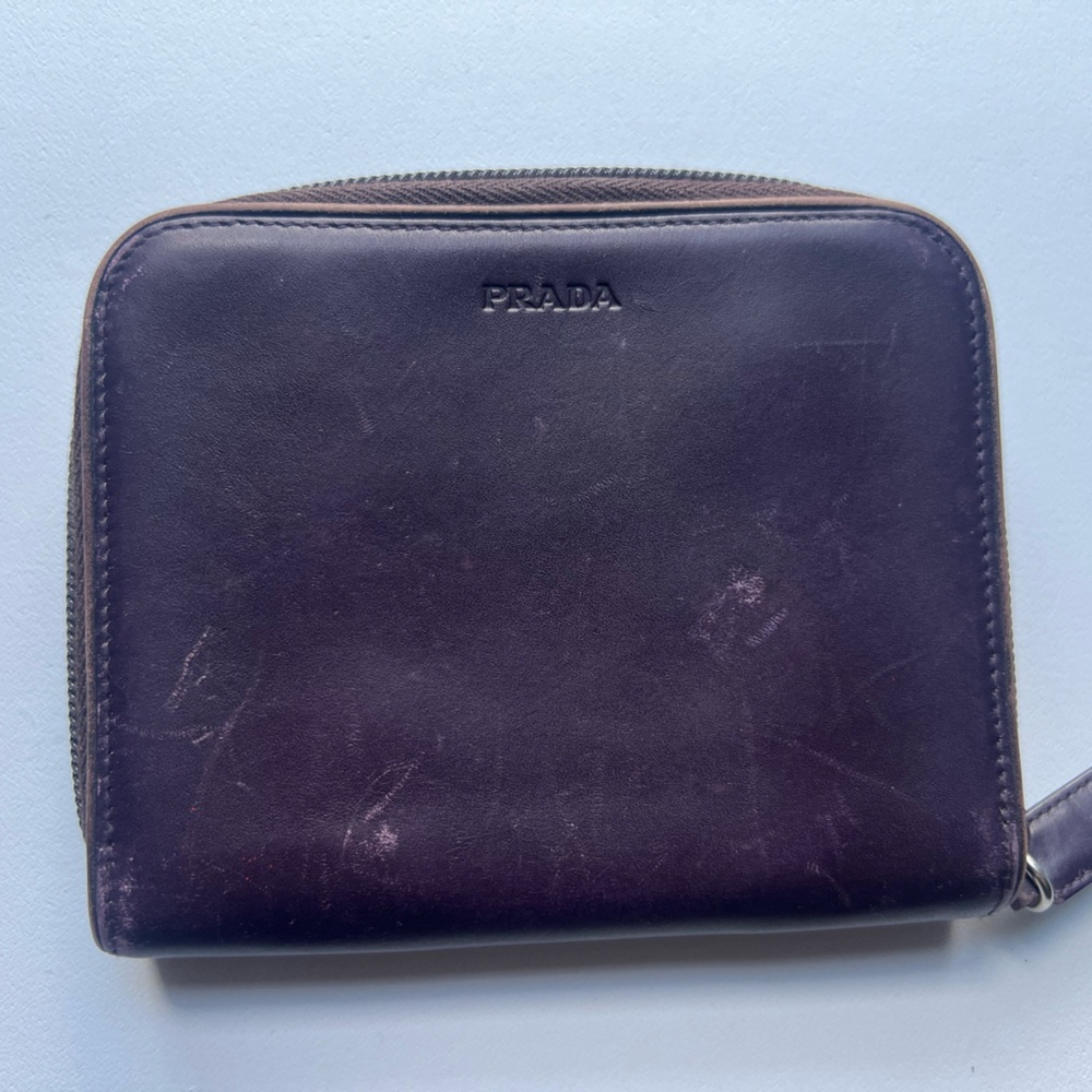 Prada compact wallet deep purple vintage